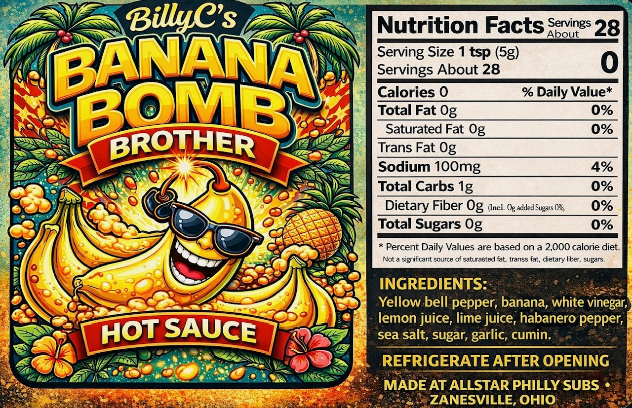 Banana Bomb Brother Hot Sauce 1pk